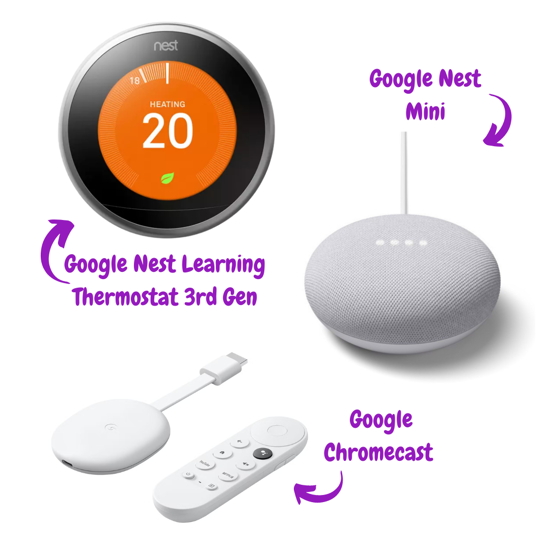 Google Home bundle includes Nest Learning Thermostat 3rd Gen, Google Nest Mini and Google Chromecast 