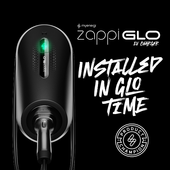 Picture of Standard Zappi GLO 7kW Single Phase Tethered Charger BLACK